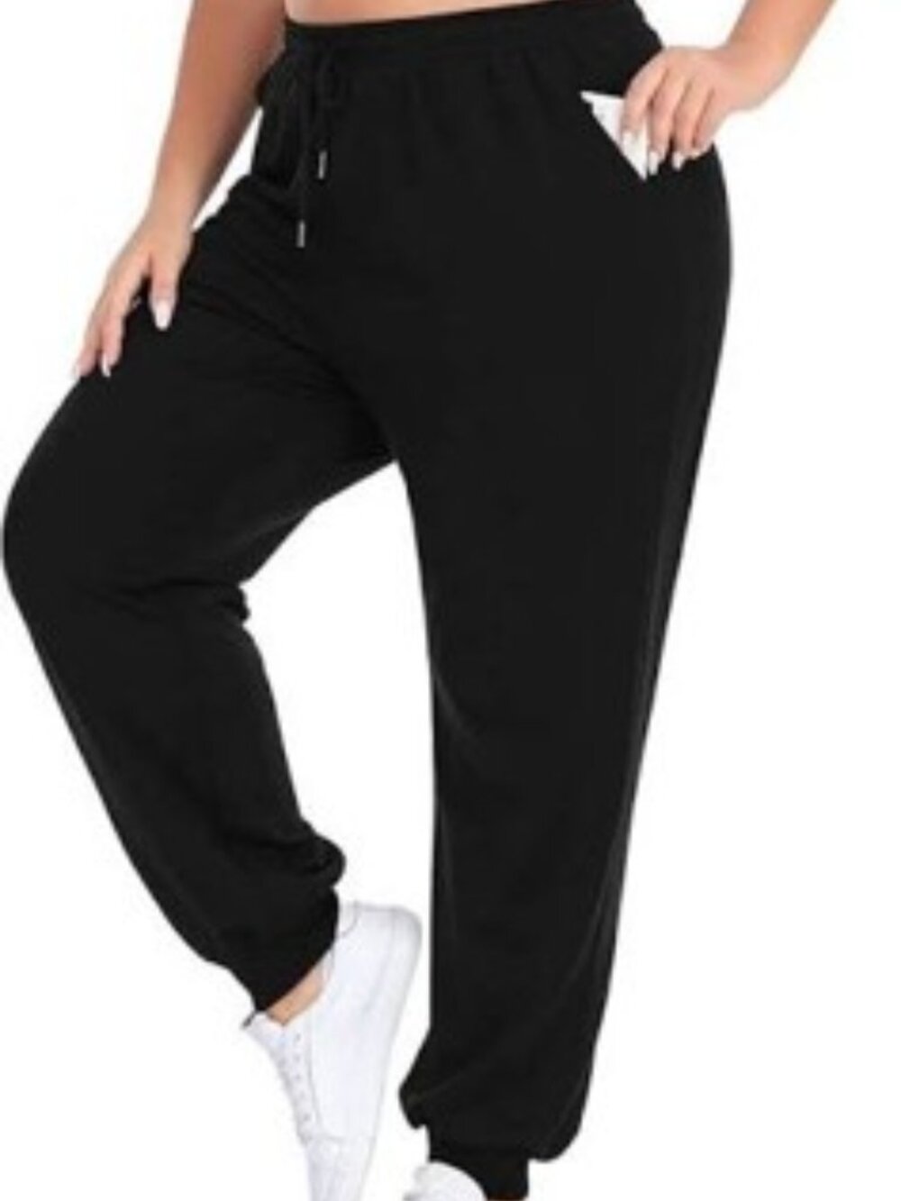 COOTRY Plus Size Sweatpants for Women Loose Elastic Waist Drawstring Joggers Wor